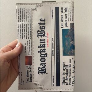 Newspaper Print Clutch
